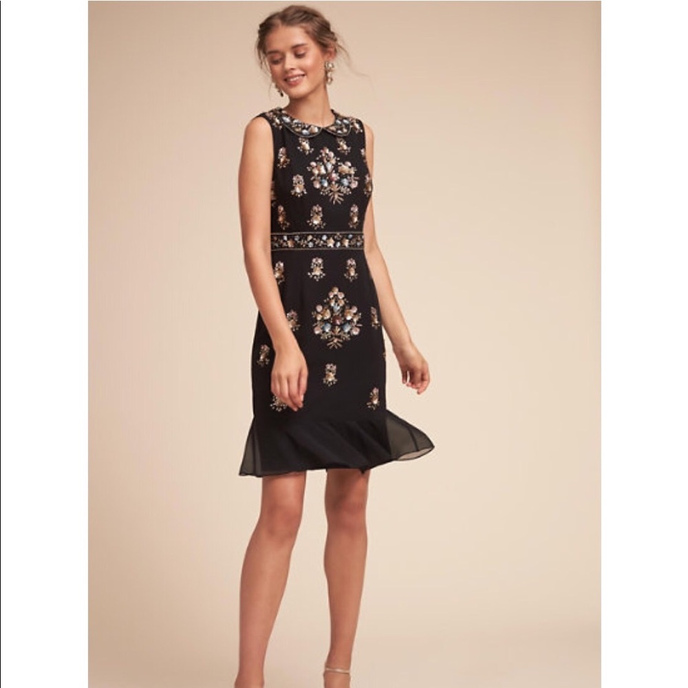 Black beaded BHLDN dress size 2 (Anthropologie)
